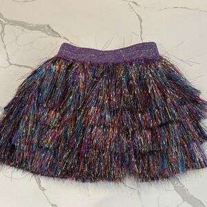 Lola + The Boys Sparkling Rainbow Fringe Skirt